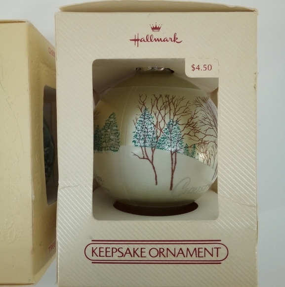 (2) NIB Vintage Hallmark Glass Ornament 1980 1983 Christmas Charmer Keepsake - Picture 12 of 14